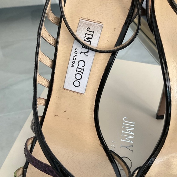 Authentic Jimmy Choo “Delta” Vuka D’Orsay black, colorful heels, sz. 39 - Picture 8 of 9